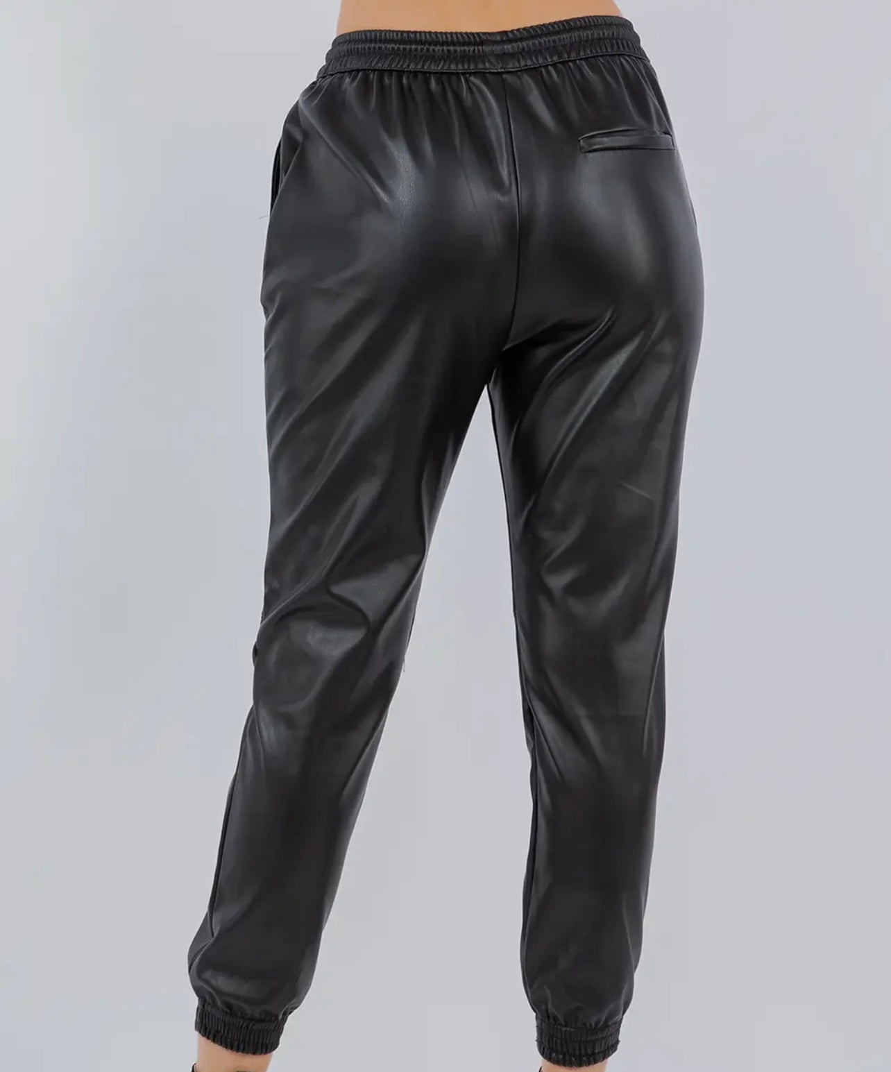Faux Leather Jogger Pants