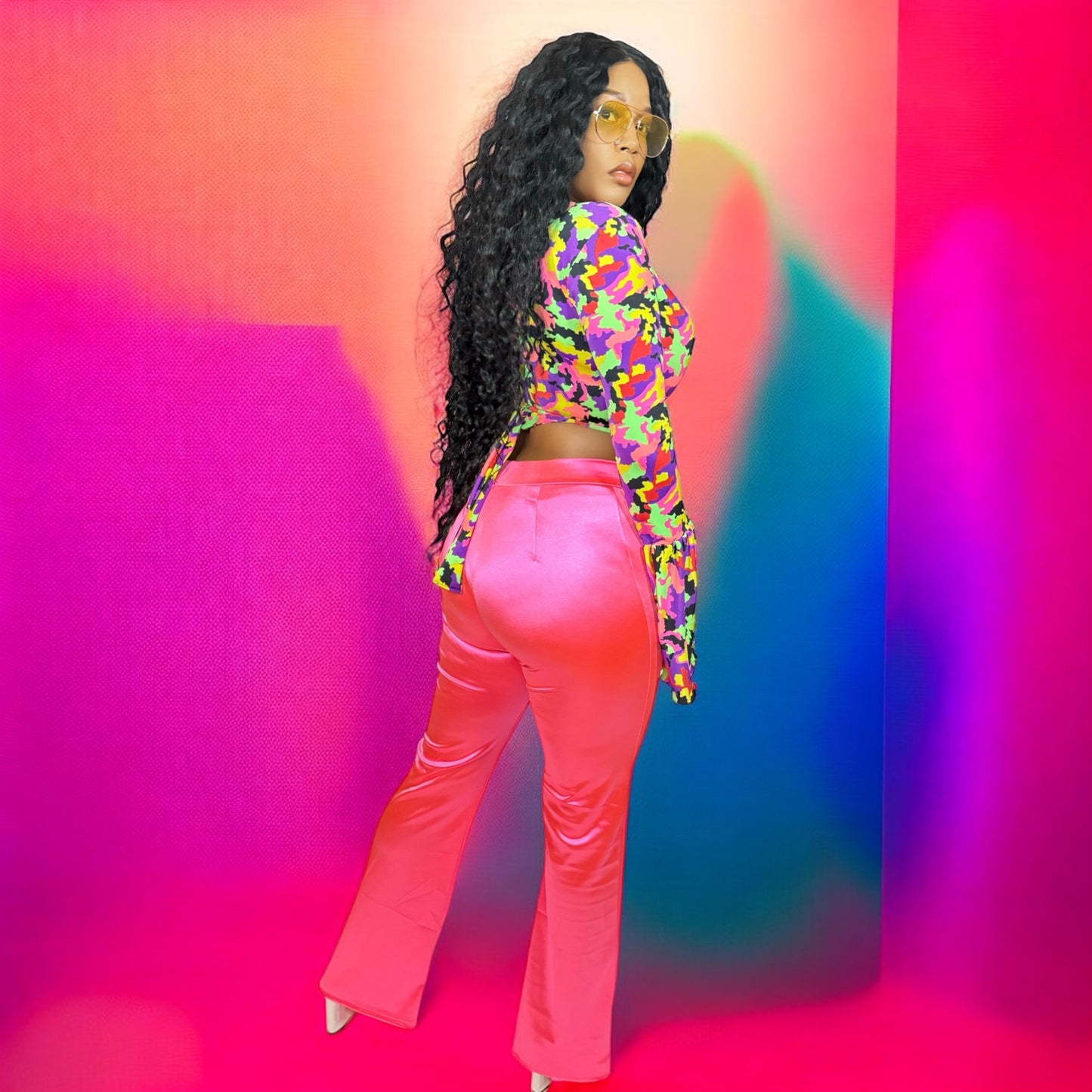 Neon Satin Pants