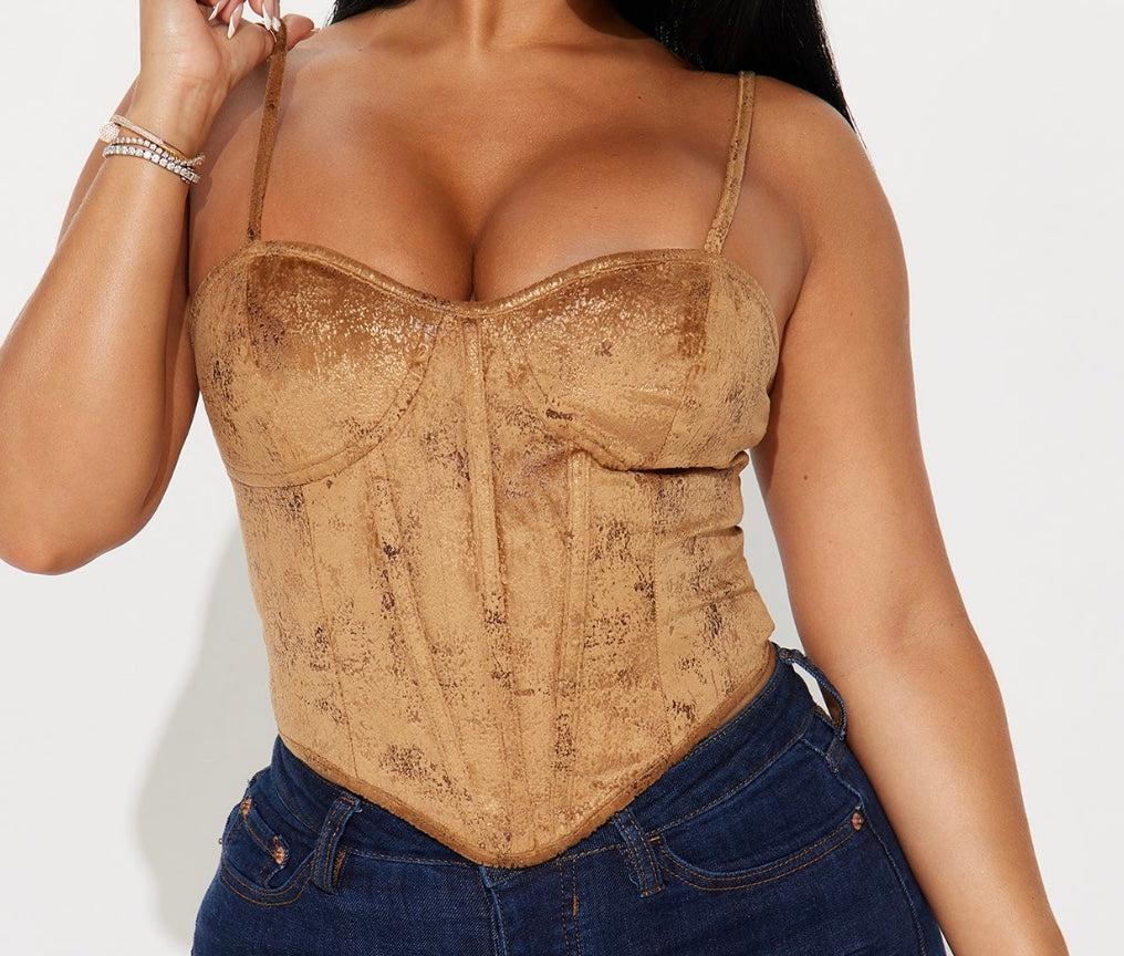 Suede Corset Top
