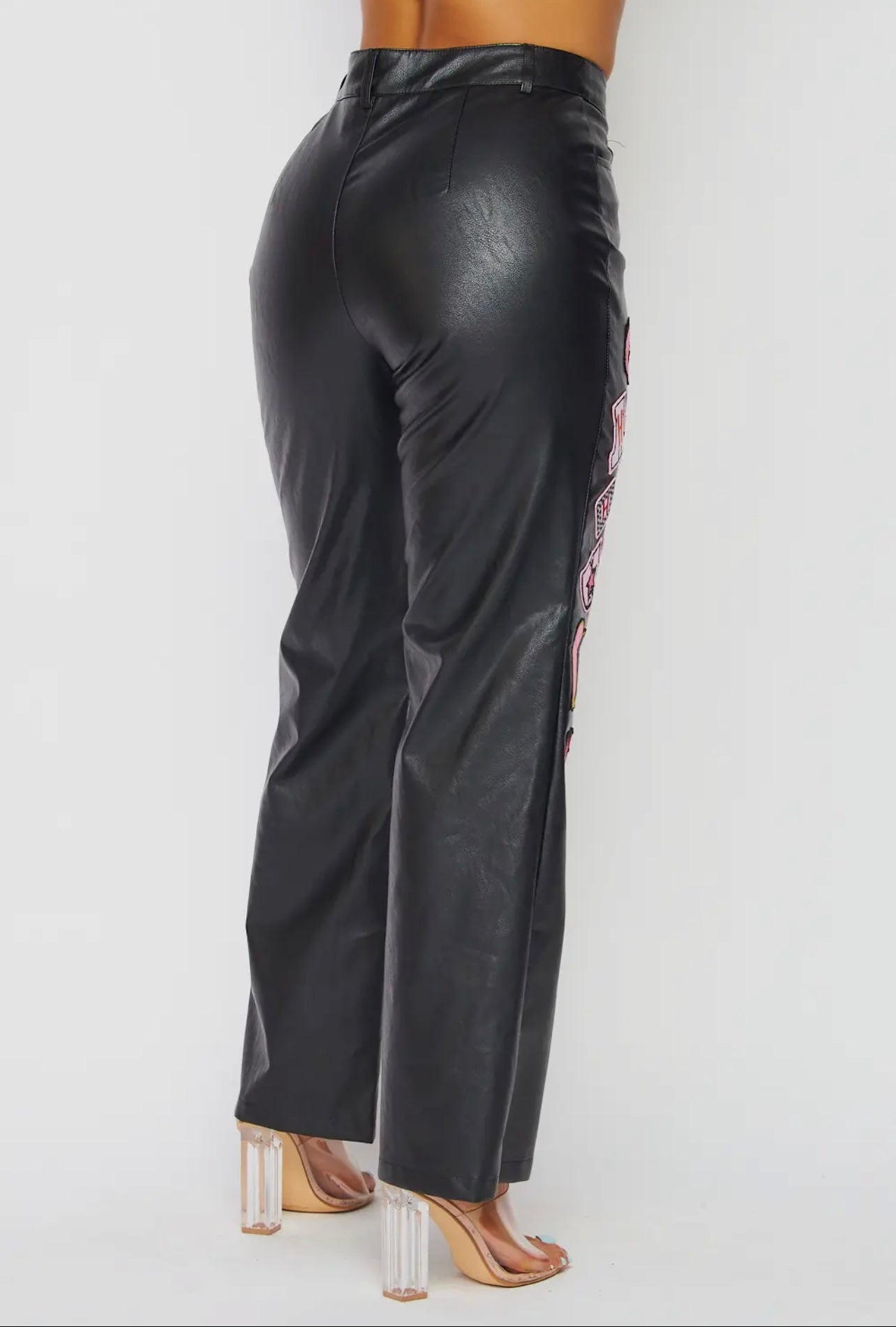 Patchwork Faux Leather Pants