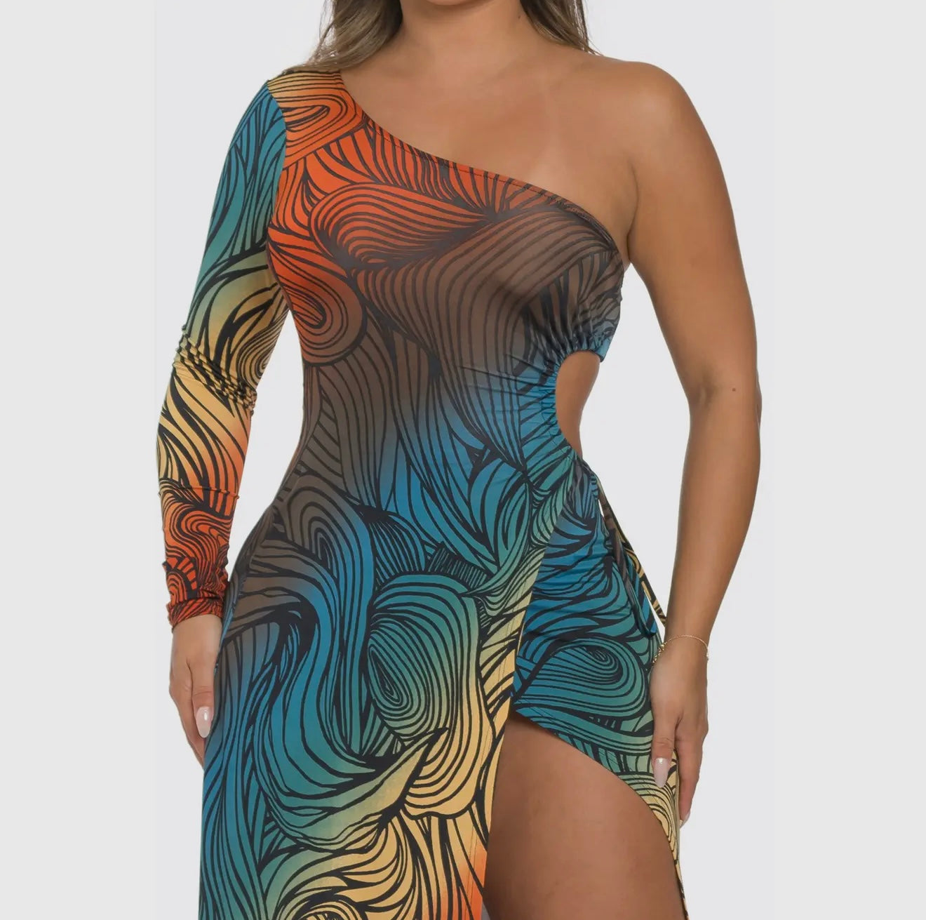 Menna Cutout Slit Dress