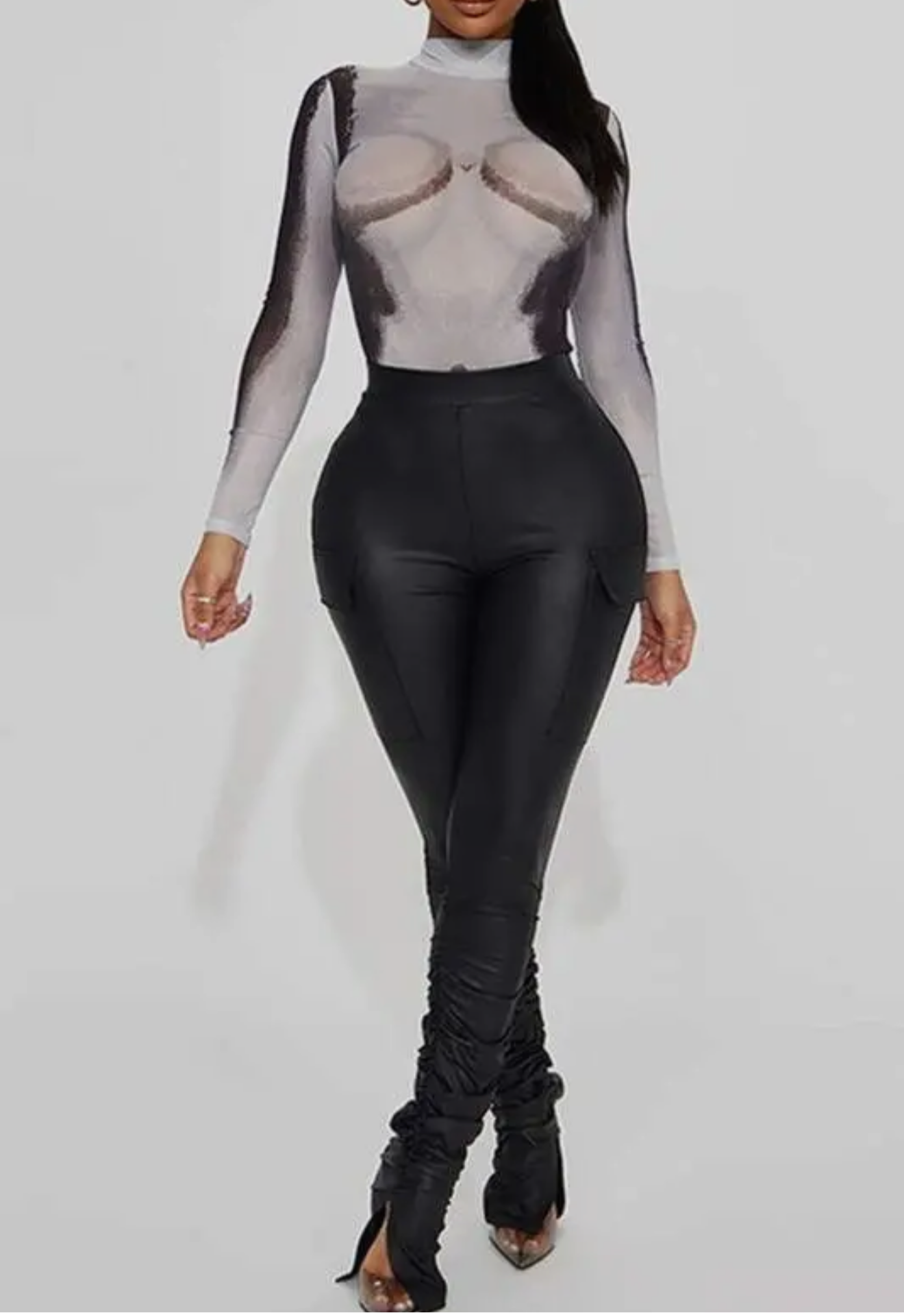 Mesh Graphic Bodysuit