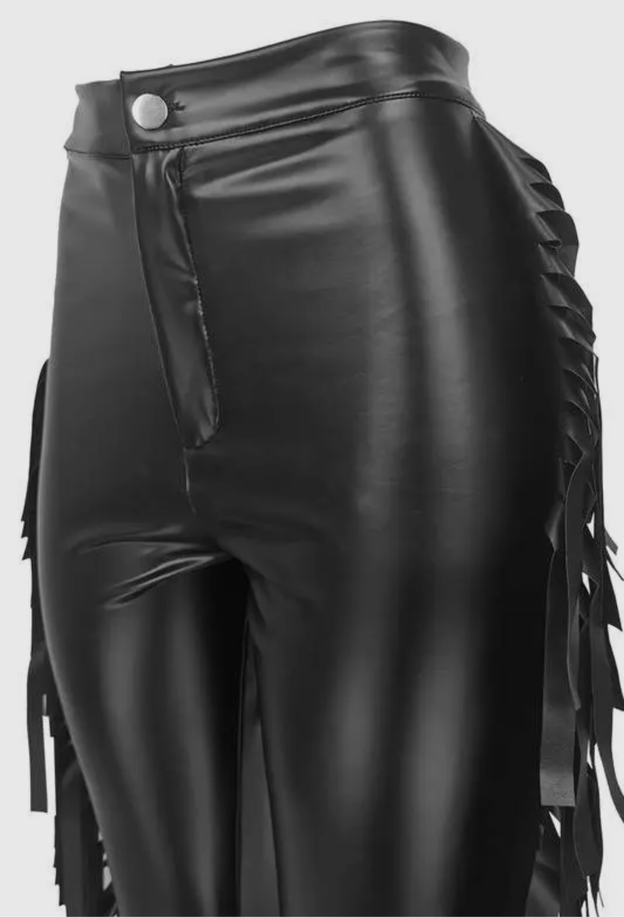 Fringe leather pants