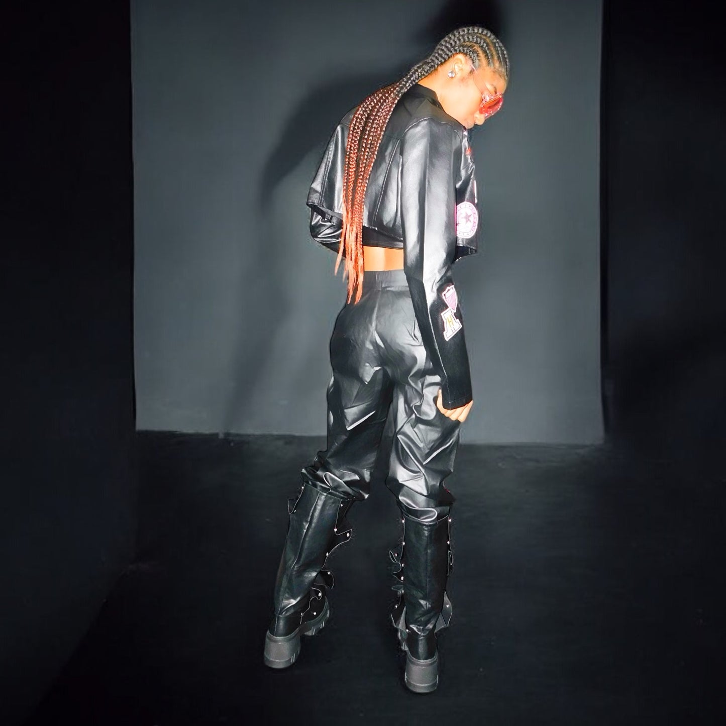 Patchwork Faux Leather Pants