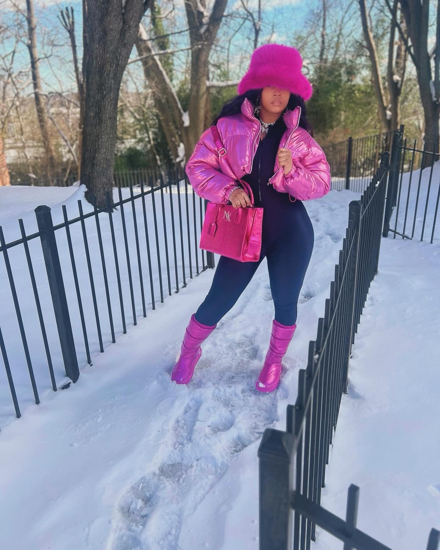 Pink Puffer Boots