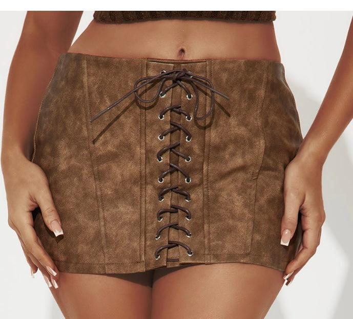 Mini Faux Leather Skirt