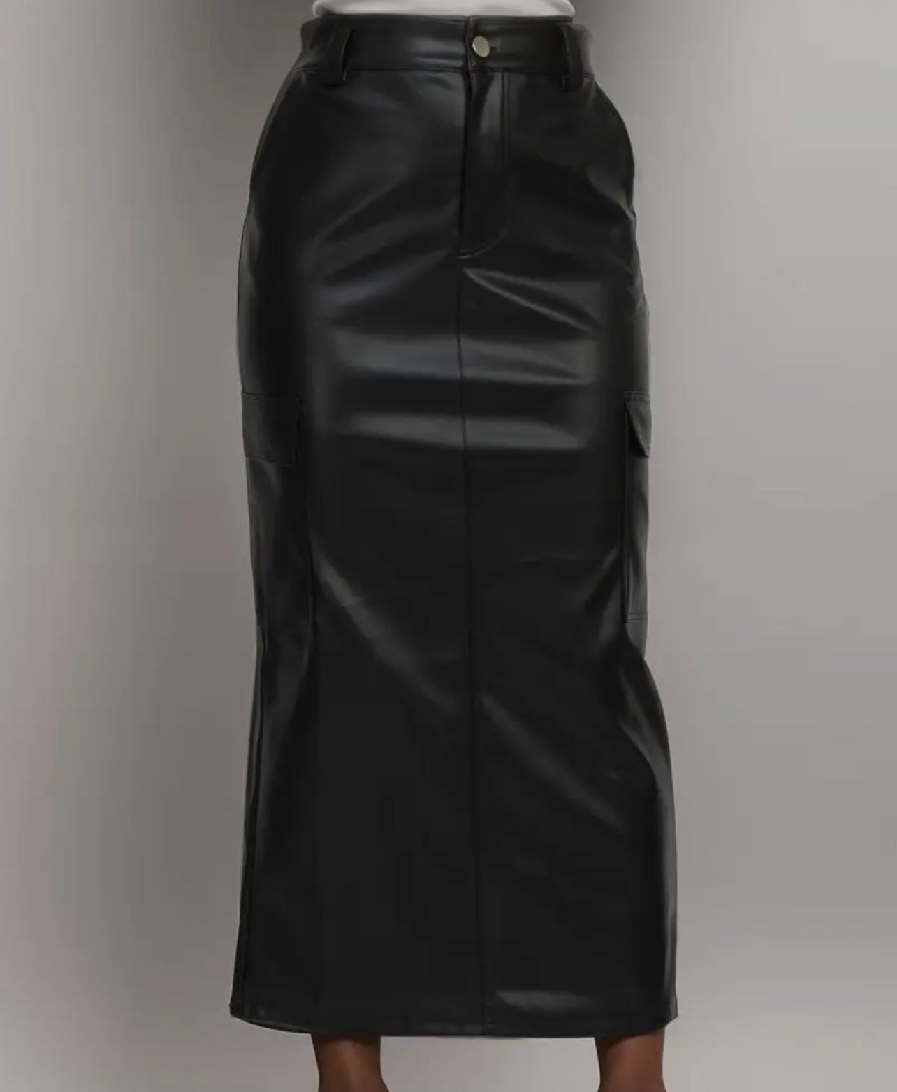 Leather Cargo Skirt