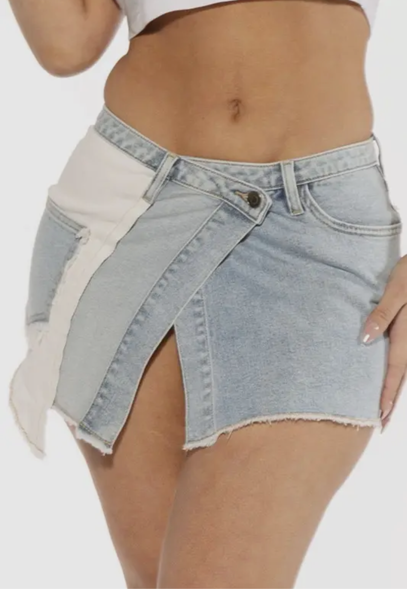 Inside Out Denim Mini Skirt
