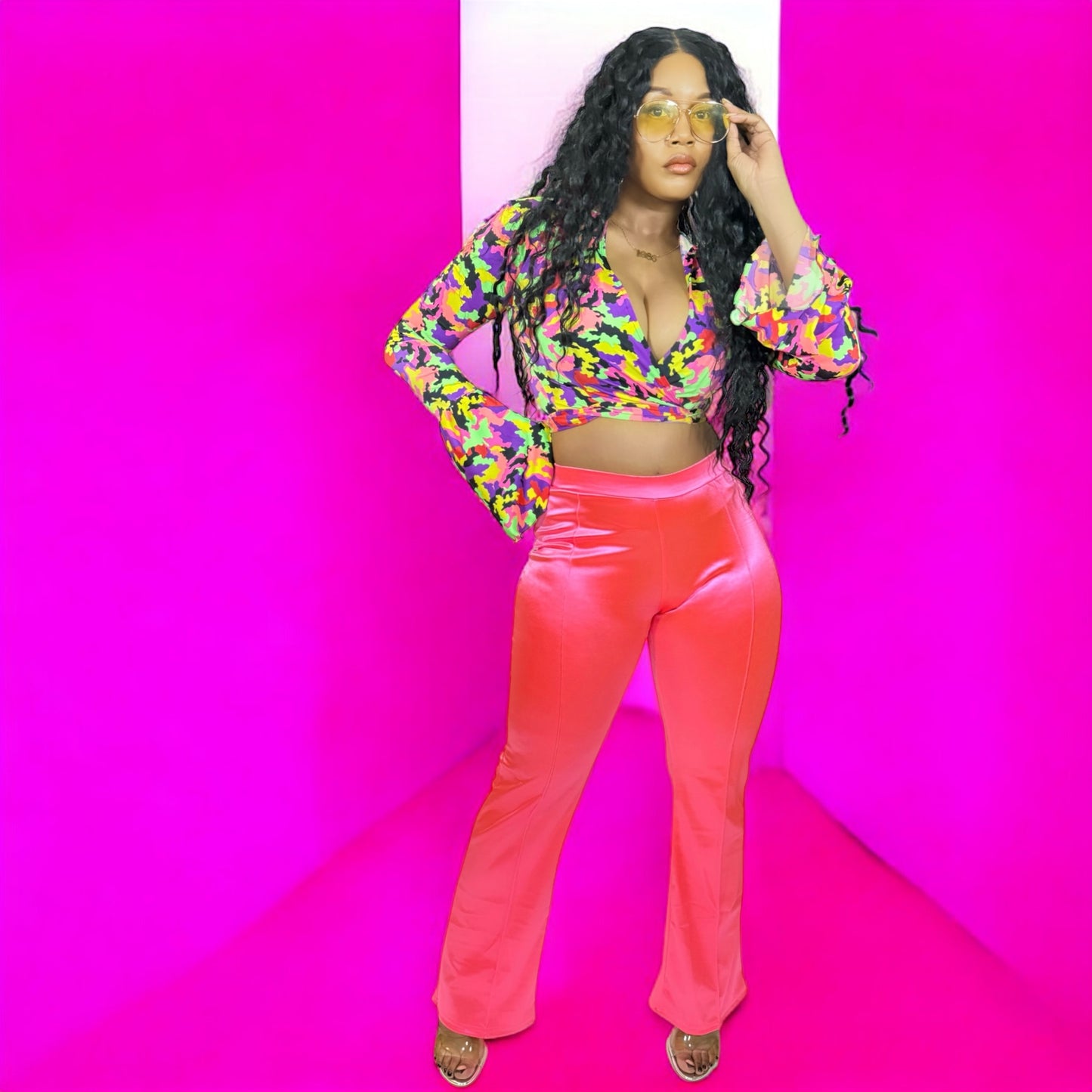 Neon Satin Pants