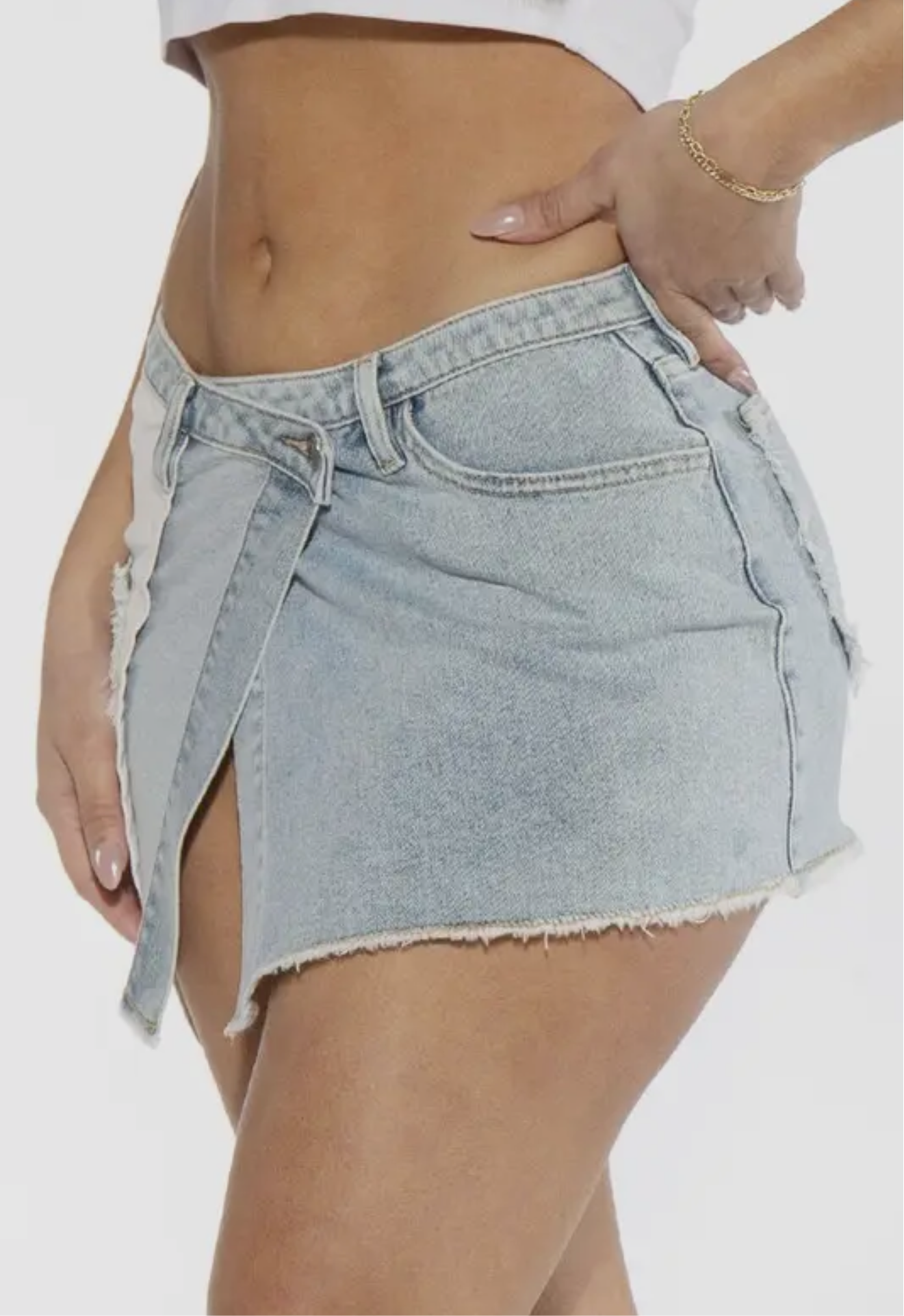 Inside Out Denim Mini Skirt