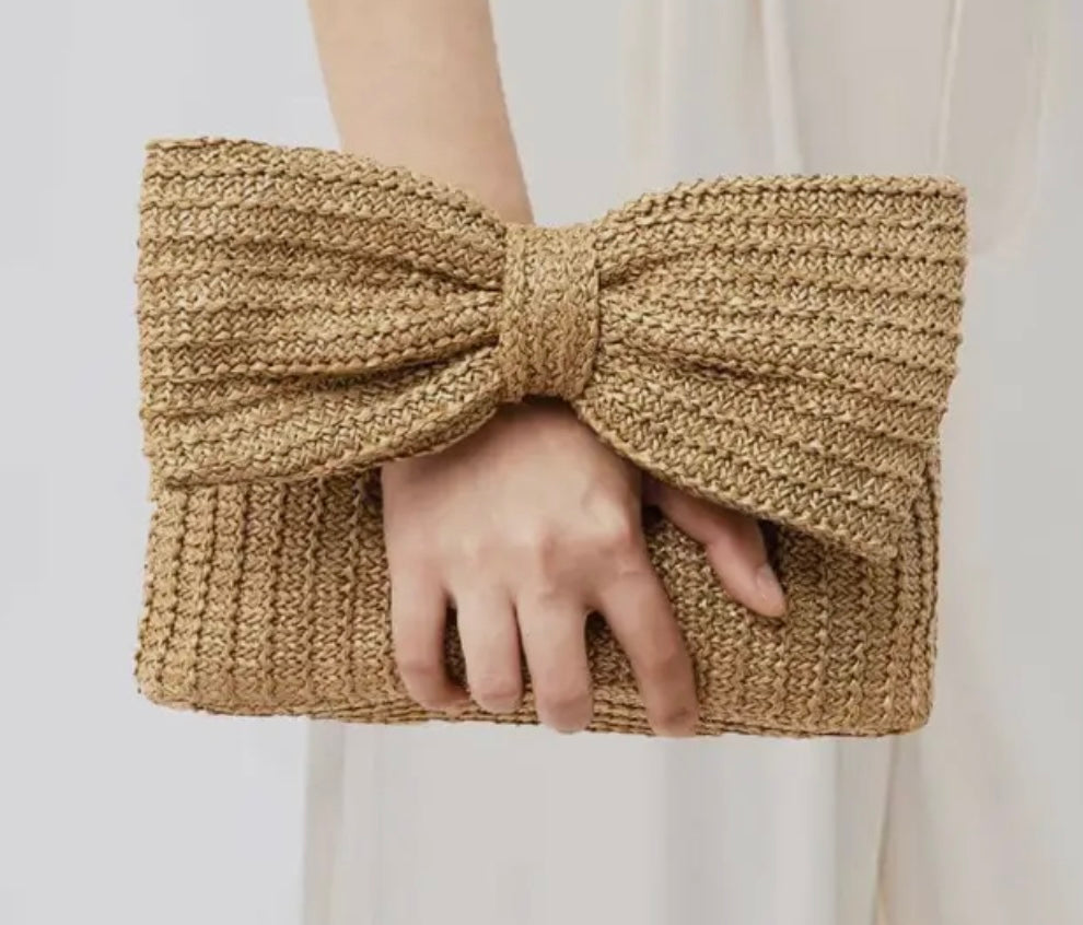 Bow Straw Handbag